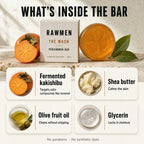 What's inside the bar: kakishibu, shea butter, olive oil, glycerin